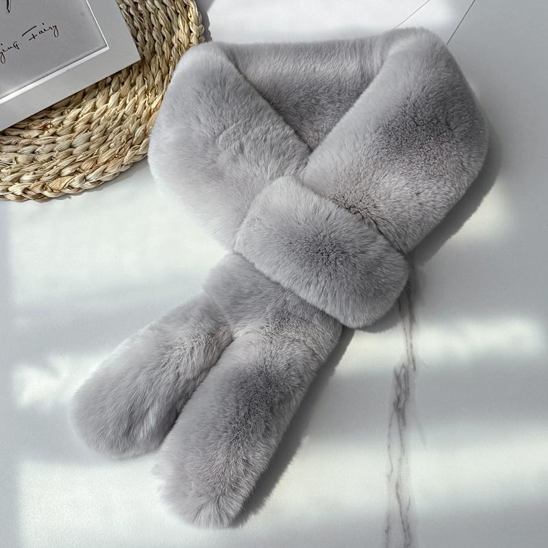 Otter Rabbit Fur Straw Scarf Women's Winter Warm Neck Guard Versatile Cute Cute Scarf Thickened Real Wool Neck Cover