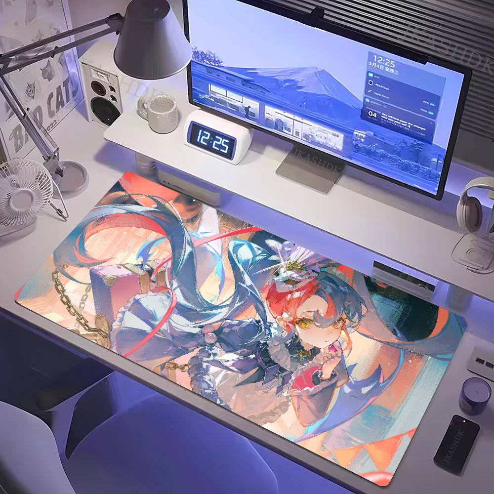 ROCCIA Anime Game W-Wuthering Waves Mousepad Mouse Mat Desk Mat With Pad Gaming Accessories Prime Gaming XXL Keyboard Pad Padd