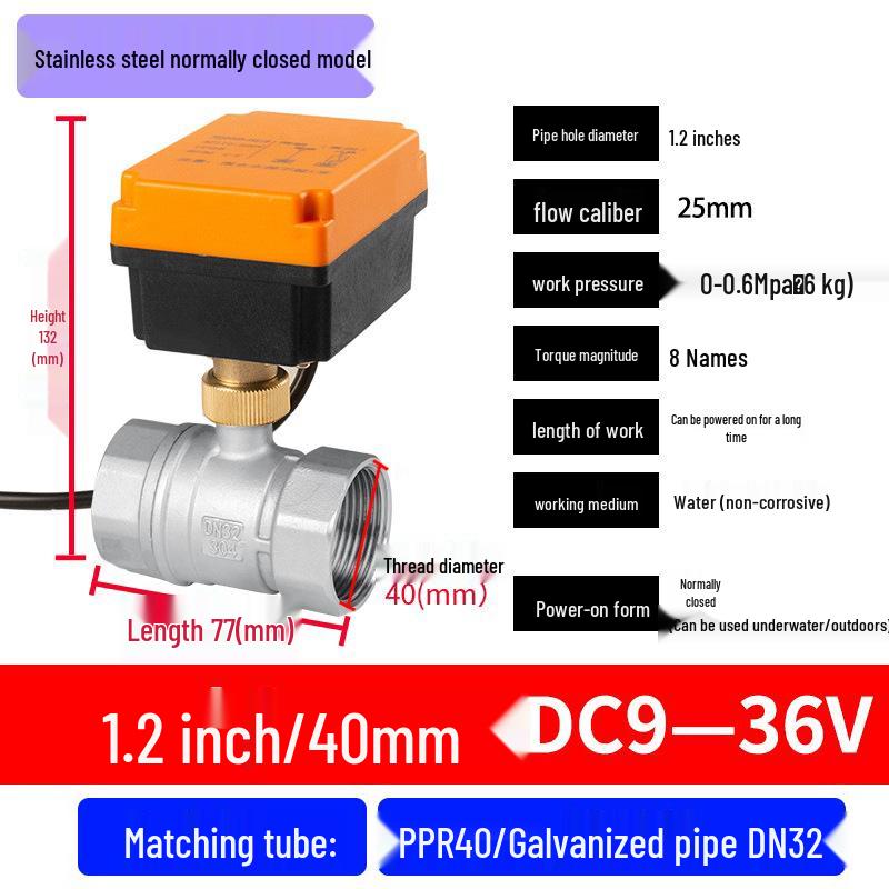 Mini Electric Ball Valve: Two-Way Threaded, Underwater & Waterproof, 220V/24V/12V