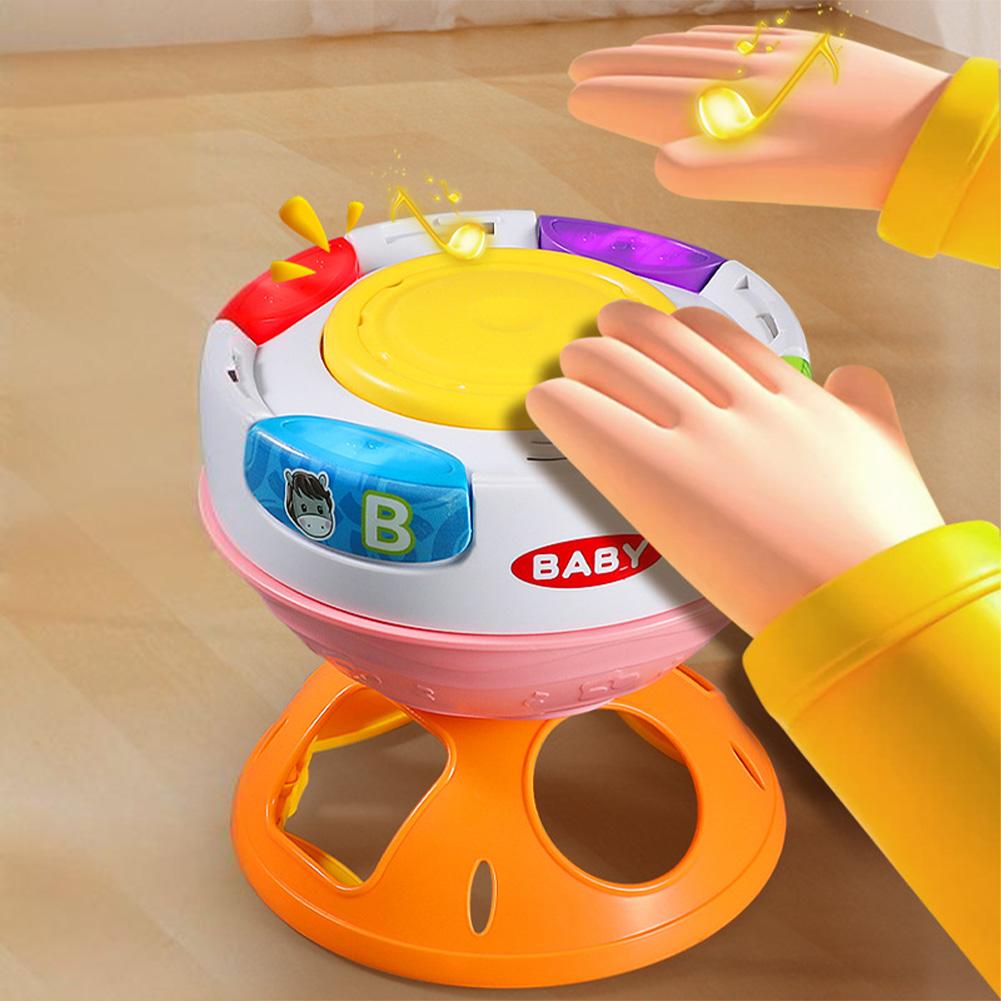 Musical Rotating Toys For Infant Hand Clapping Drum Shape Matching Learning Toys Christmas Birthday Gifts For Boys Girls