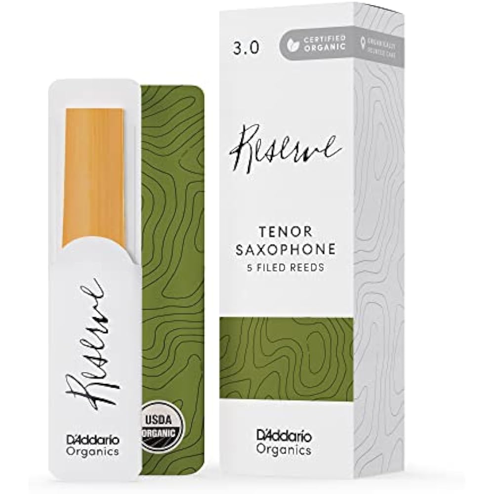 D Addario WoodWinds Daddario Reed Tenor Saxophone USDA Organic Certified RESERVE ODKR0530 [Hardne...