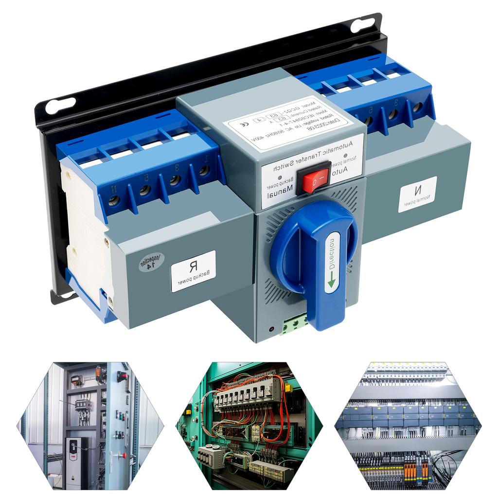 110V 4P 63A Dual Power Automatic Transfer Switch Dual Power Changeover Switch For Single-Phase Ac110v Power Circuits