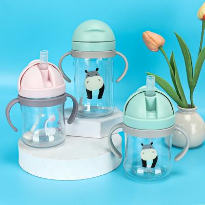 Children Water Bottle 250ml/350ml with Straw & Anti Leak Ball Wide Mouth Baby/Toddler Sippy Cup