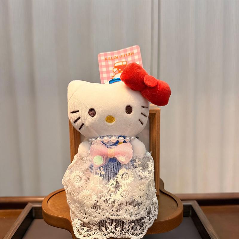 

Cute Yarn Skirt Hello Kitty Cat Doll Keychain Pendant Backpack Hangings Decoration Gifts A4