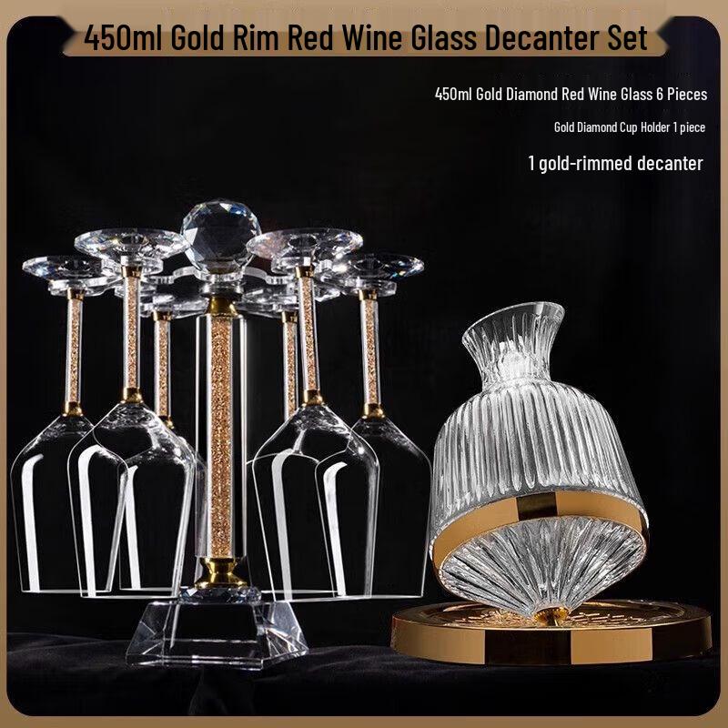 Роскошный набор бокалов для бургундского вина из хрусталя с декантером