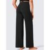 High Waisted Straight Leg Pull-On Pants with Elastic Waist and Pockets