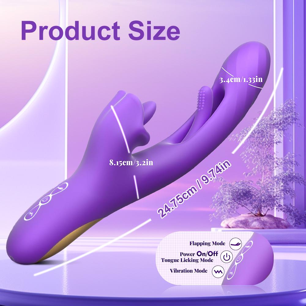 Vibrators Sex Toys for Women, Tongue Dildo Vibrator with 7 Licking & Flapping Modes,Rose Sex Toy G Spot Vibrator Clit Stimulator