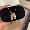 Pink Color Ballet Shoe Pendant Women's Necklace, Exquisite and Elegant Jewelry Gift for Girlfriends and Friends