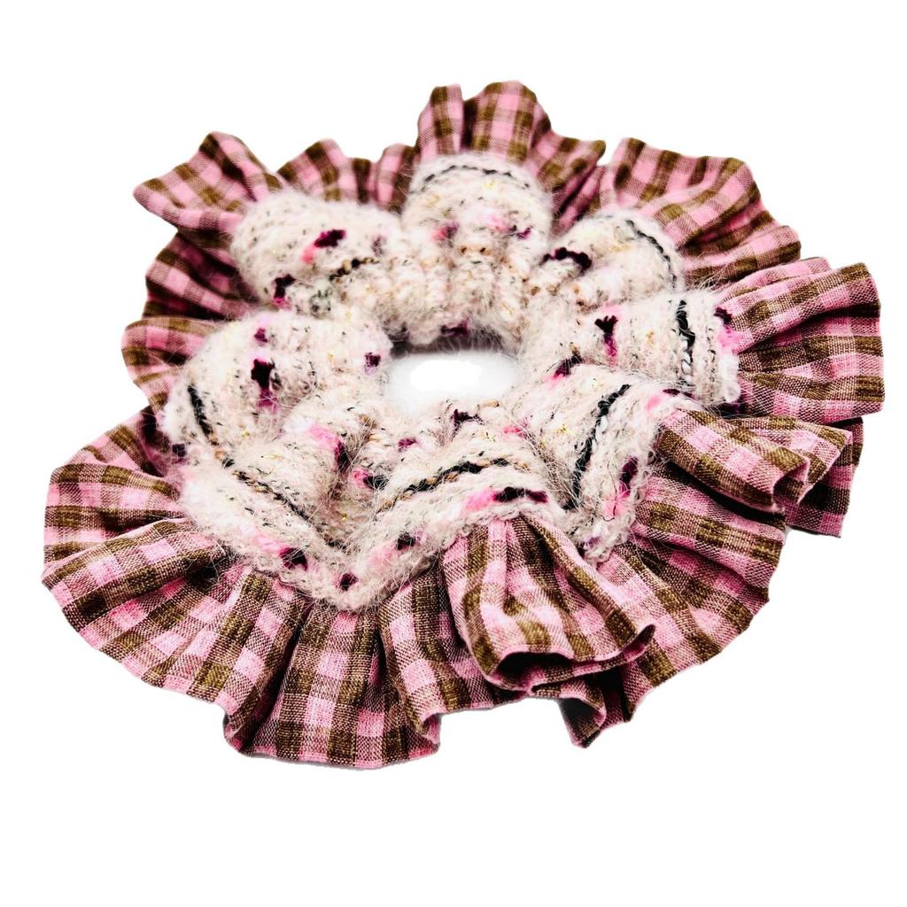 Luxury Korean Mohair Knitted Scrunchie: Colorful Autumn/Winter Hair Accessory