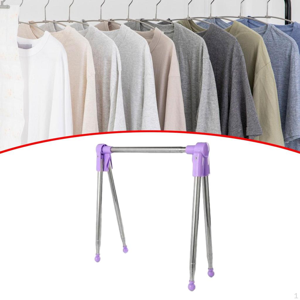 Folding Clothes Rack for Garments, Floor Stand Drying Indoor Use