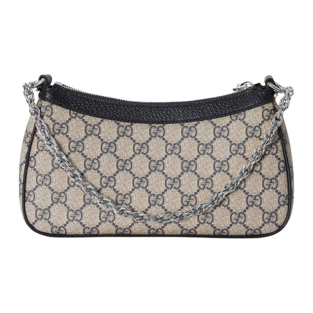 GUCCI Ophidia Canvas With Leather Shoulder Bag, Handbag Small Women's Beige & Blue 735132-96IWN-4076