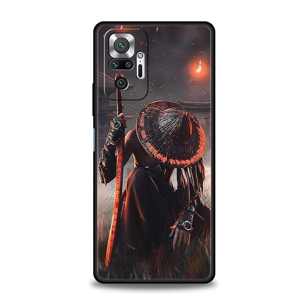 Painting Japan Samurai Art Phone Case For Xiaomi Redmi Note 14 13 5G 10 11 12 Pro Plus 4G 14C 13C 12C 10C Black Cover