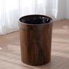 Vintage Plastic Trash Bin Home Creative Living Room Kitchen Wastebasket Plastic with Press Ring Lidless Large Size Storage