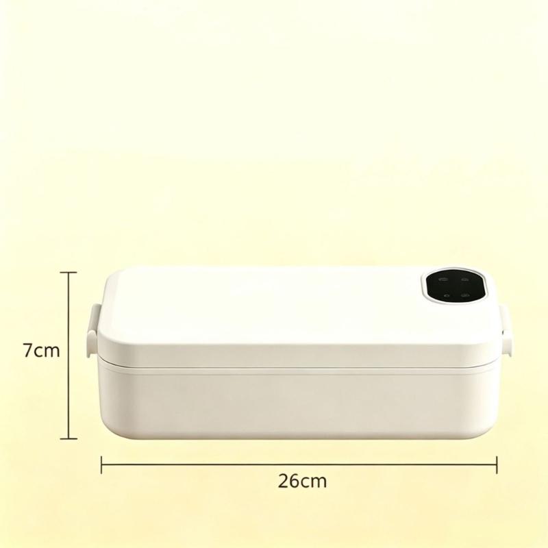 Rechargeable Heated Lunch Container with Touch Panel, Type C Charging and Carry Friendly Structure for Daily Meals