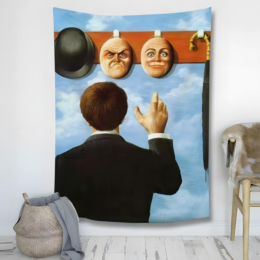 Rene Magritte Modern Art Tapestry Decoration Art Microfiber Background For Bedroom Living Bar Garden Outdoor Festival