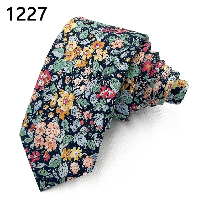 Cotton Printed Plain Men'S Tie Wedding Hand-Made Flower 6Cm Floral Tie