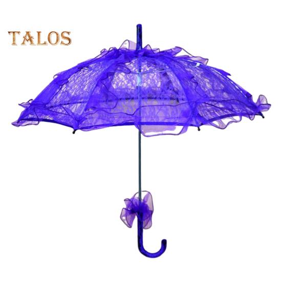 Umbrelă de broderie din dantelă de epocă, mâner lung, umbrelă decorativă ușoară, petrecere de nuntă, dans de mireasă, performanță, umbrelă de soare, recuzită pentru fotografie