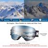 Karsaer Snowboarding and Skiing Goggles with Magnetic Upgraded OTG Double UV Glasses Lightweight and Impact Unisex Sports Goggles for Hiking and