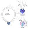 3 Pezzi Collana Girocollo Magnetica a Forma di Cuore Ottima per Amiche Catena a Cuore da Unire