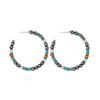 Fashionable Retro Brushed CCB Bead Mixed with Wooden Bead Ring Navojo Women's Earrings