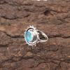 Natural Swiss Blue Topaz 925 Silver Wedding Stackable Anniversary Gift Boho Ring RR-49-8