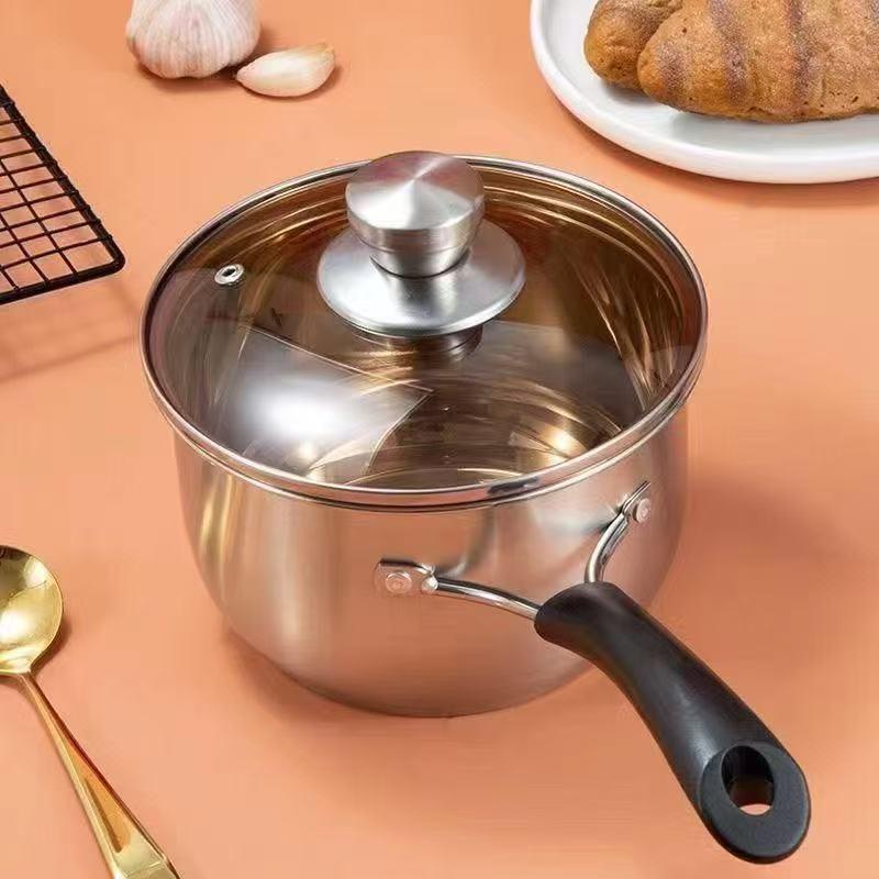 Food Grade Stainless Steel Milk Pot for Baby Food, Noodles, Soup, and Milk Warming - Induction Compatible