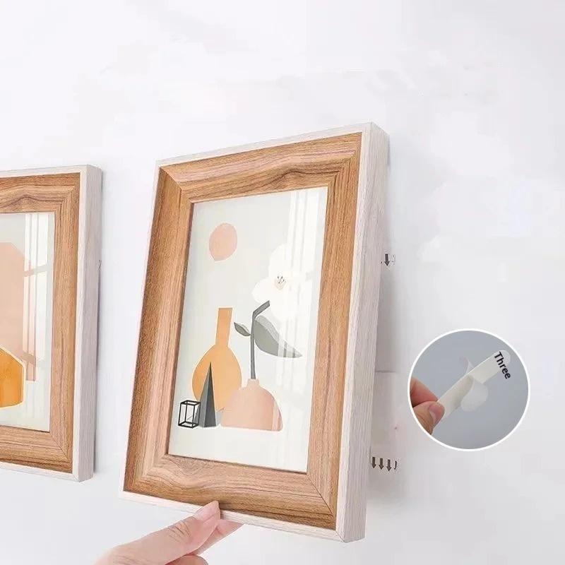 12 Pairs No‑Drill Self‑Adhesive Tape Strips, Multi‑Use For Frames Posters Wall Hangings
