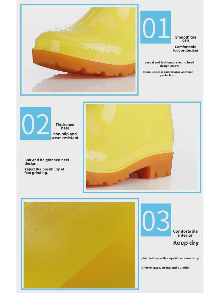 Yellow Food & Work Boots: Farm, Labor, Kitchen, Sanitation, Rain-Ready with Tendon Soles