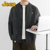 JEEP Men's Casual Crew Neck Knit Cardigan