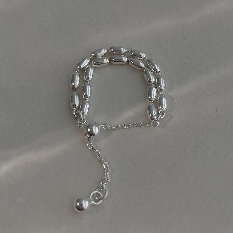 Sterling 925 Sophisticated Silver Geometric Adjustable Ring Contemporary Style For Women Fashionable