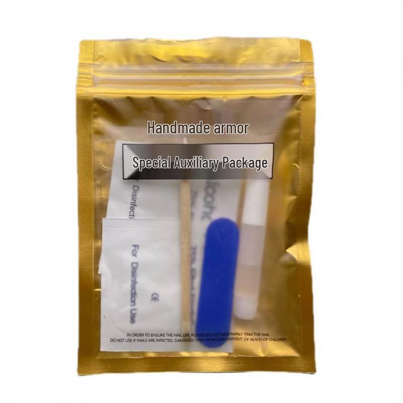 Nail Art Gel Kit: 5-Piece Set with Alcohol Pads, Nail Files, Removal Sticks, Jelly Gel Wearable Nails, and Wraps
