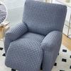 Seersucker Plaid Full-wrap Recliner Chair Cover Solid Color Armchair Cover Anti-slip Single Sofa Protector for Home Hotel Decor