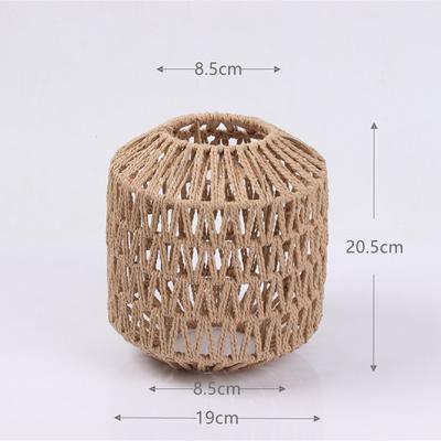 Simulated Rattan Light Fixture Vintage Hanging Lampshade Handmade Woven Lamp Shade for Living Room Bedroom Hotel Restaurant
