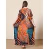 Plus Size Boho Kaftan Dress, Women's Plus Maxi Cover Up Dress