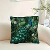 1 Stück Vintage Dschungel Pfauenmuster Kissenbezug, Geeignet für Sofa, Schlafzimmer, Wohnzimmer, Elegantes Geschenk für Liebhaber der Heimdekoration