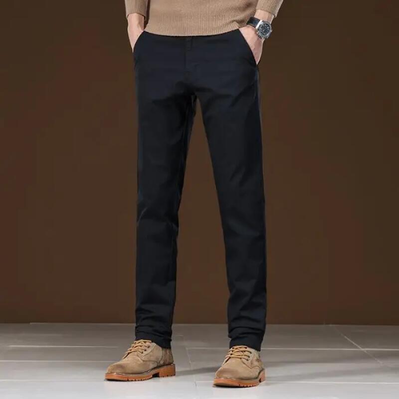 Men Dress Casual Pants 2026 Spring Autumn Men Classic Business Straight Suit Pants Male Black Khaki Grey Casual Trousers
