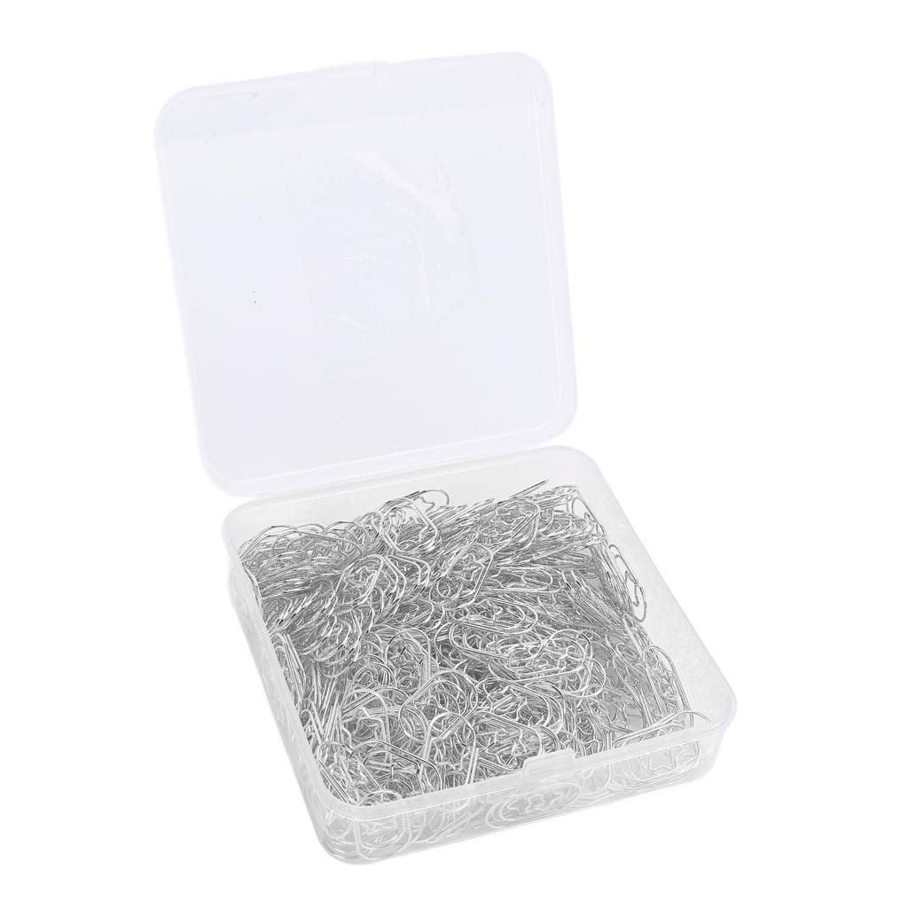 300PCS Paper Clips with Star Shaped Decoration Stainless Steel Non Slip Paperclips for School Document Organizing
