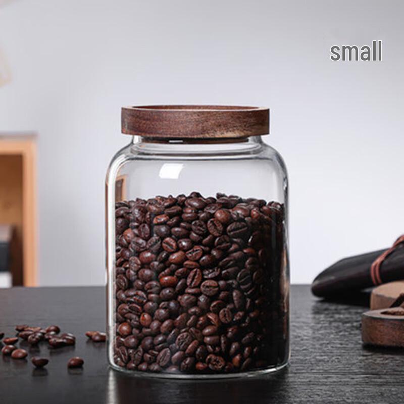 Acacia Wood Lid Glass Storage Canister 1200ml