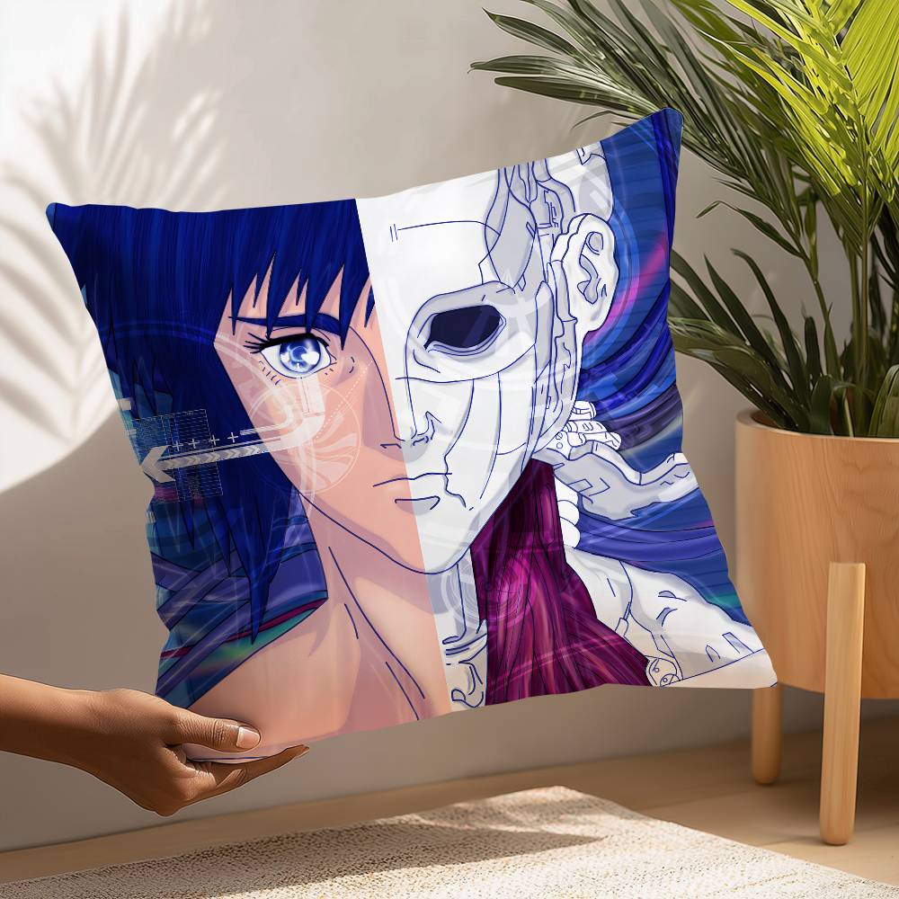 G-Ghost in The S-Shell Pillow Case Plush Fabric Soft  Pillowcase Double Sided Print Cushion Cover Household Gifts
