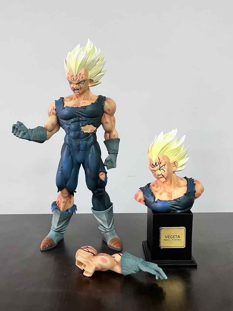 In stock: Vf Statue, Z Vegeta Figure, Replaceable Head Sculpture, Majin Vegeta Articulated Figure, 28cm/11.02 inches