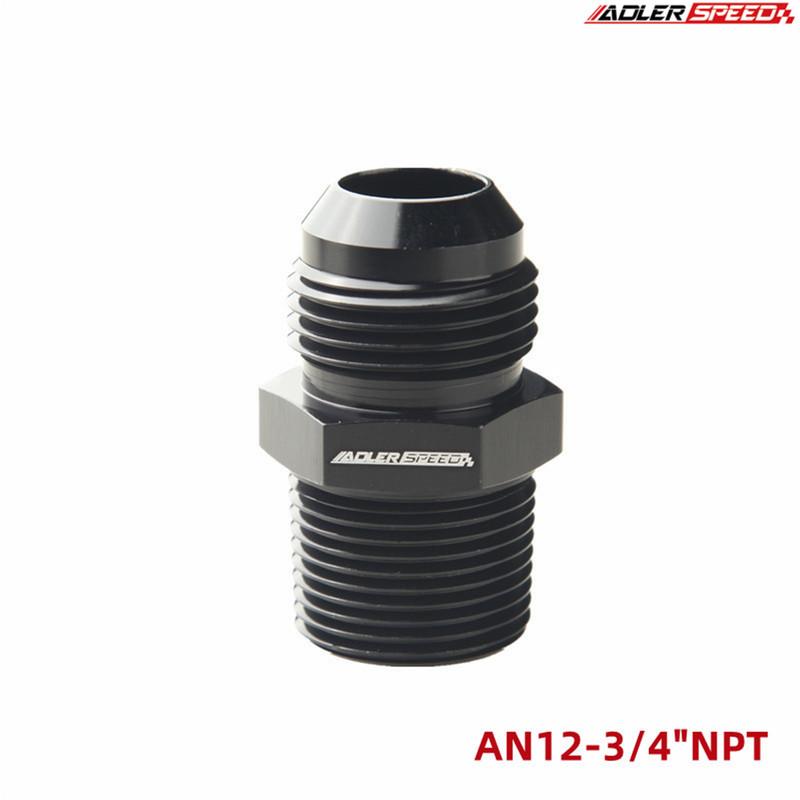AN3/AN4/AN6/AN8/AN10/AN12 To 1/8" / 1/4" 3/8" 1/2" 3/4" 1"NPT Straight Fuel Hose Adapter Pipe Thread Fitting Black