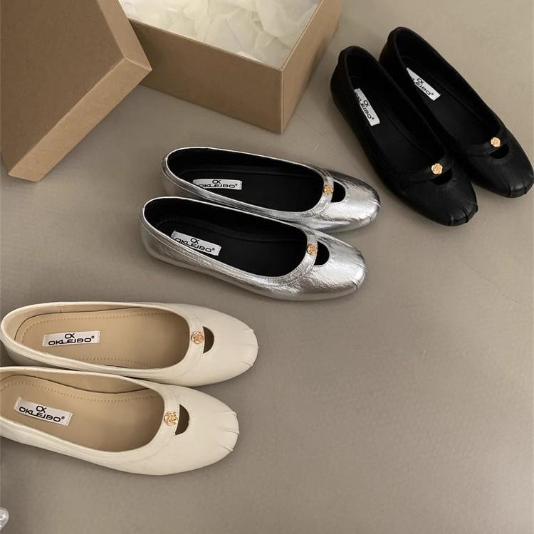 

Spring 2025 Women s Silver Flat Round-Toe Slip-On Evening Shoes 40 срібний