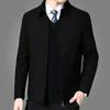 Men Suit Coat Formal Business Style Turn-down Collar Zipper Placket Long Sleeve Anti-wrinkle Men Spring Fall Jacket