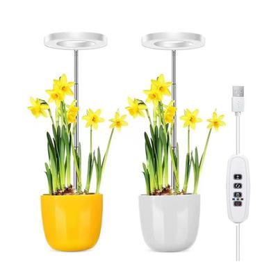 1/2-teiliges Teleskop-Wachstumslicht, Vollspektrum-Schreibtisch-Wachstumslampe mit automatischem 4-Stunden-/8-Stunden-/12-Stunden-Timer und 4 dimmbaren Stufen, höhenverstellbares LED-Pflanzenlicht