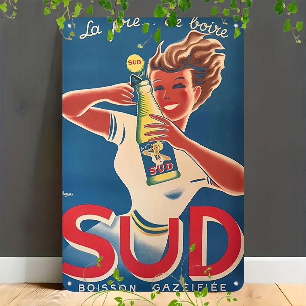 Vintage Art Nouveau Woman Tin Sign Retro Metal Panel Home Bar Cafe Decor