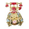 Exquisite Metal Trinket Box Telephone Shape Jewelry Case Small Accessory Storage Box for Displaying Delicate Accessories
