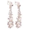 Lange perle bijou øredobber 1 par Sølv 2 stk venstre og høyre sett Zirkonia Krystall Øreklem Anheng Rhinestone / (farge) CP158/SP