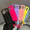 Fashion Cute Candy Liquid Silicone Suction Case For iPhone 17 Air 15 14 11 12 13 16 Pro Max Plus Lanyard With Wrist Strap Cover