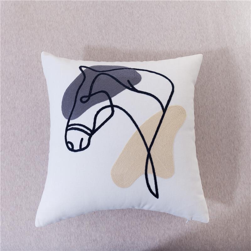 Nordic Art Ins Abstract Face Pillow - Minimalist Sofa Office Decor Cushion Cover W/Core, Free Shipping