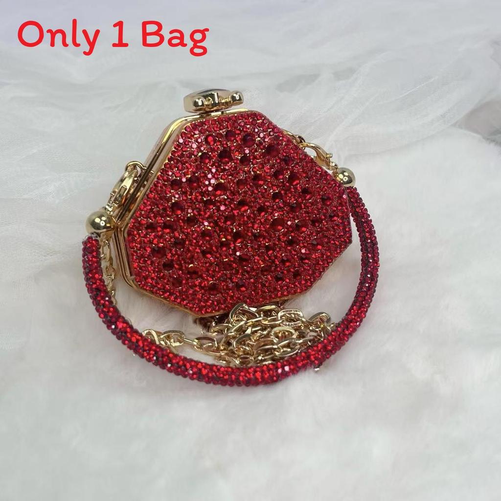Acrylic Mini Clutch Bag With Rhinestones Chain And Box Shape For Evening Wear